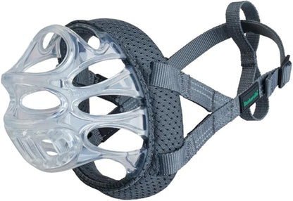 Baskerville INVISA Basket Dog Muzzle - Patented Humane Design with Facial Visibility, Padded Nose Band, Dog can Pant and Drink, Prevents Biting and Scavenging. Muzzle for Large Dogs (Size 5)