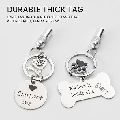 Anti-Lost Pet ID Tag, Easy Update Pet Tag, Pet Gifts,Stylish Dog and Cat ID Tags,Gifts for Dogs and cat Lovers, Address Tube- Quick and Secure Pet Information Management