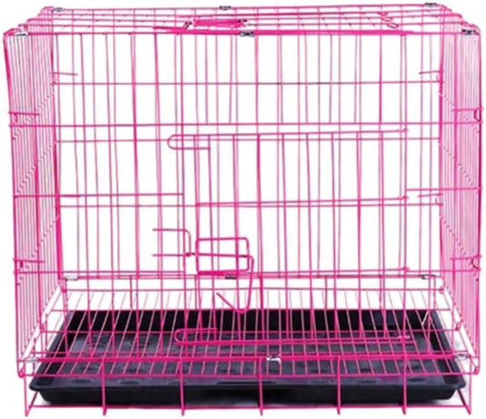 Large Dog Crate, Foldable Metal Wire Cage with Single Door, Portable, Easy to Install, Durable, Warm and Comfortable for Small to Medium Size Dogs