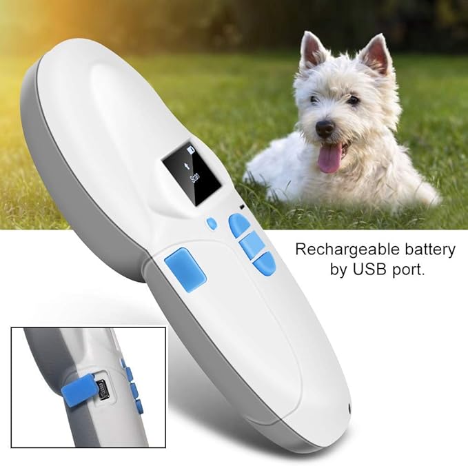 Sonew RFID Chip Reader Scanner, 134.2Khz Animal Pet Microchip Recognition Reader for Pet Animal Cat Dog Microchips Transponders in Cushioned Case