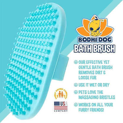 Bodhi Dog Shampoo Brush - Pet Grooming & Bath Supplies for Cats and Dog - Bath Brush for Long & Short Hair - Premium Scrubber for Shower, Bathing & Massage (One Pack, Aqua)