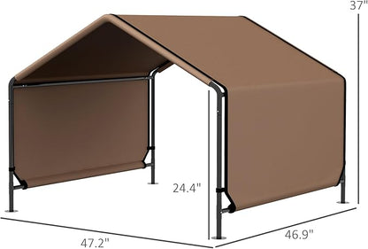 PawHut Dog Shade Shelter, Portable Pet Tent, Water Resistant Dog House for Shade Protection, Outdoor, Garden, Patio, Backyard, Brown