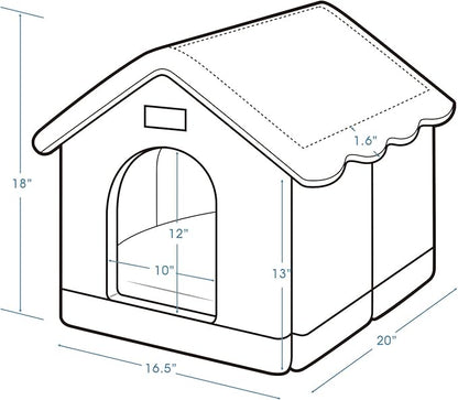 Jiupety Cozy Pet Bed House, Indoor/Outdoor Pet House, L Size for Cat and Medium Dog, Warm Cave Sleeping Nest Bed for Cats and Dogs, Gray