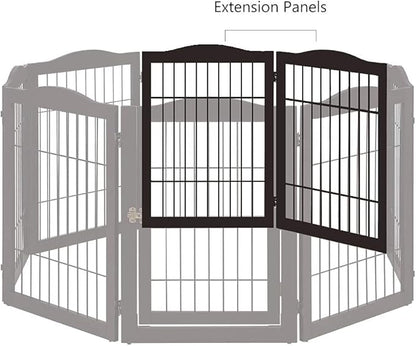 beeNbkks Extension Kit, 2 Panels Freestanding Dog Gate for Narrow Small Space Doorways Hallway
