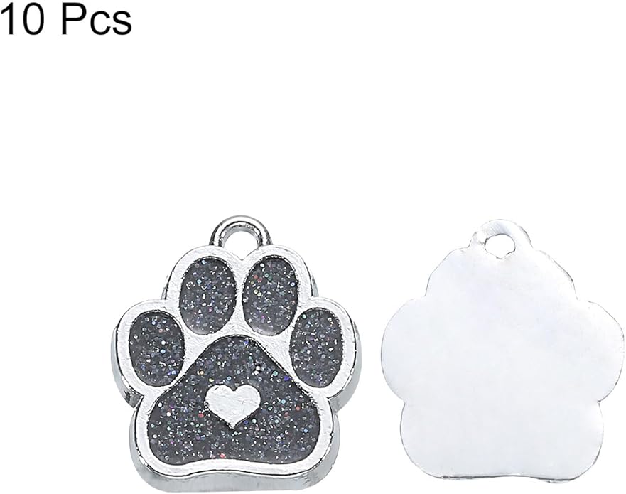MECCANIXITY Cat Dog Paw Charm Footprint Paw Print Charm Alloy Enamel Pendants for DIY Jewelry Making, Earrings Necklaces Bracelets, Crafts