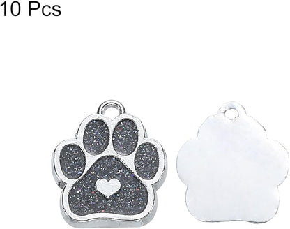 MECCANIXITY Cat Dog Paw Charm Footprint Paw Print Charm Alloy Enamel Pendants for DIY Jewelry Making, Earrings Necklaces Bracelets, Crafts