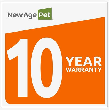 New Age Pet ECOFLEX Rustic Lodge Jumbo Dog House - Grey, Wood Plastic Composite, Easy Assembly, Elevated Floor, Fits Dogs Up to 175lbs, Door Flap Optional, 10-Year Warranty