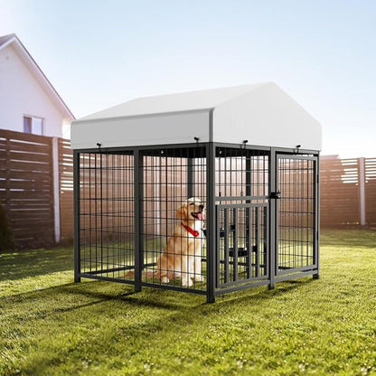 ROOMTEC Large Dog Kennel Outdoor Pet Pens Dogs Run (4'L x 4'W x 4.25'H)