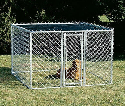 MidWest Homes for Pets Chain Link Portable Kennel with a Sunscreen, 6L x 6W x 4H Feet, K9 Kennel K9664