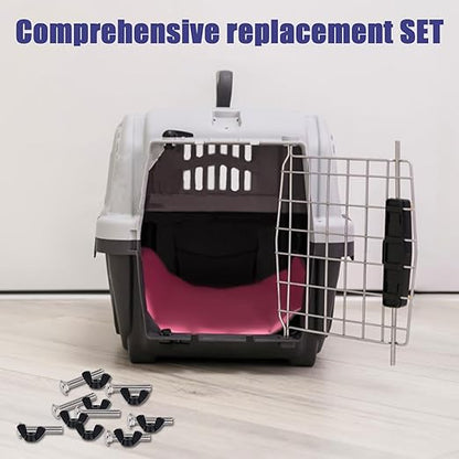 Pet Carrier Fasteners, 12pcs M6 Stainless Steel Replacement Bolts and 12pcs Plastic Butterfly Nuts for Repairing Pet Boxes Pet Carrier Replacement Parts Dog Kennel Hardware