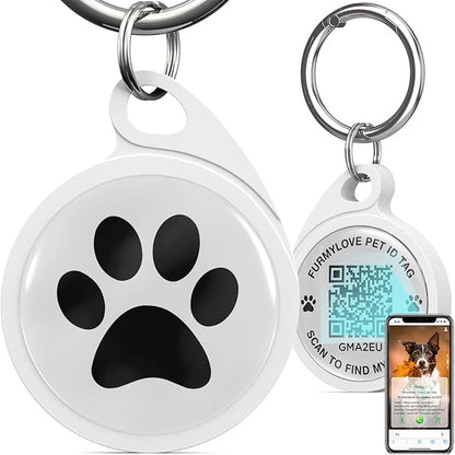 QR Code Dog Tag, Smart ID Tags, Dog Tags Personalized Lightweight Silent ID Tag for Kids Pets Bags Keys, Black