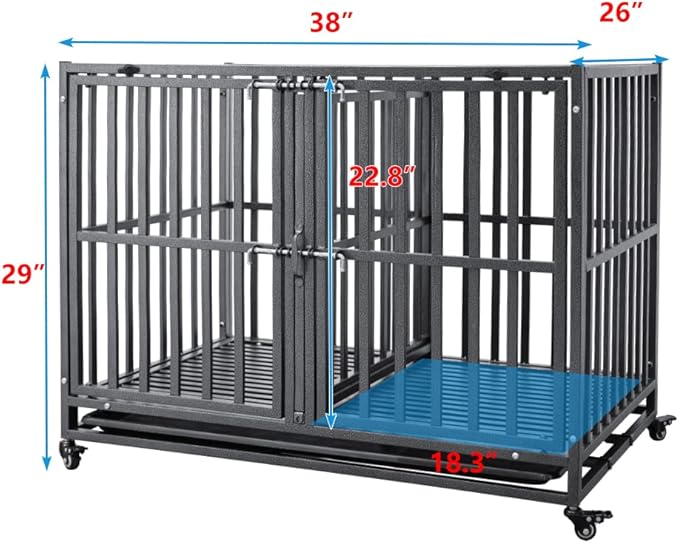 SMONTER Stackable Dog Crates with Divider-Heavy Duty Dog Kennels and Crates for Small Medium and Large Dogs