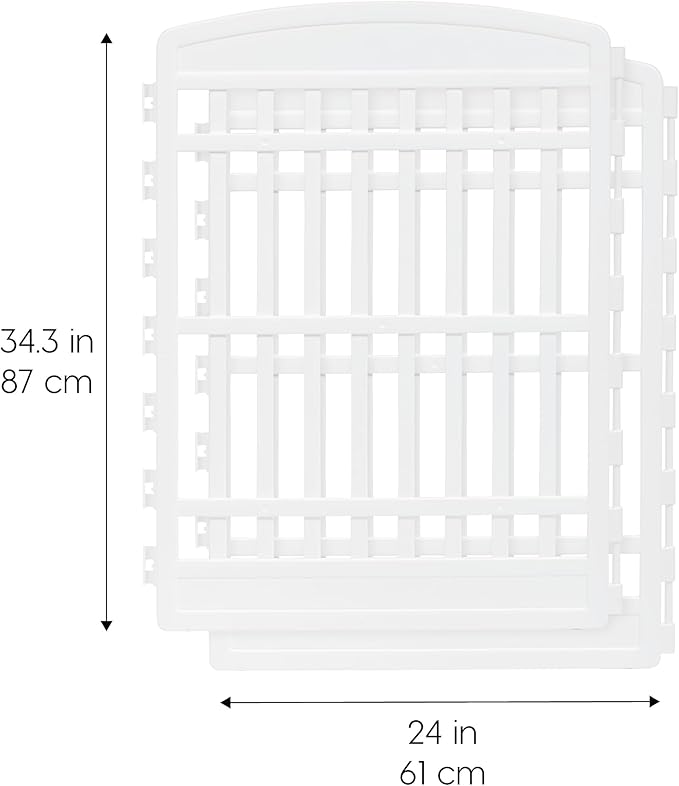 IRIS USA 34" 2-Panel Add-On Panels, Pet Dog Puppy Playpen, Foldable, Customizable, White