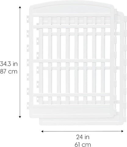 IRIS USA 34" 2-Panel Add-On Panels, Pet Dog Puppy Playpen, Foldable, Customizable, White