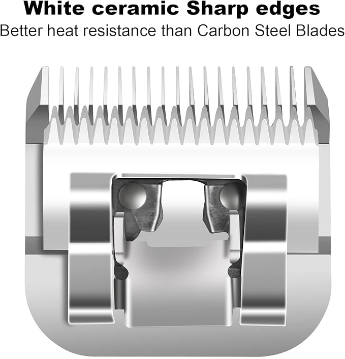 10 Pack Detachable Pet Dog Grooming Clipper Ceramic Blade Sets,Compatible with Andis Size 10 Cut Length 1/16"(1.5mm),Compatible with andis/Oster A5/Wahl 10KM Series Clippers