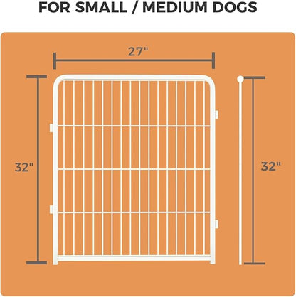 FXW Homeplus Dog Playpen for Indoor Use - Stress-Free and Safe Play, Heavy Duty 32 Inch 4 Panels Dog Pen for Puppies, Small and Medium Dogs, White│Patented