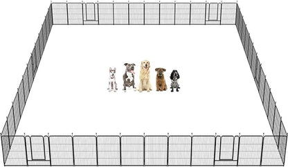 FXW Rollick Dog Playpen for Yard, RV Camping, 32 inch 48 Panels for Small and Medium Dogs│Patented