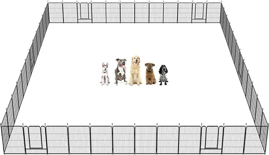 FXW Rollick Dog Playpen for Yard, RV Camping, 32 inch 48 Panels for Small and Medium Dogs│Patented