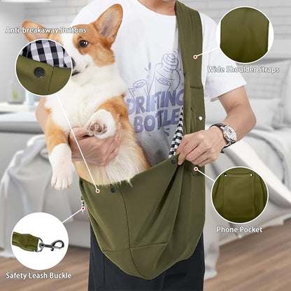 FEimaX Dog Sling Carrier, Pet Papoose Slings Bag for Small Dogs Cats, Puppy Hands Free Satchel Tote Pouch Carriers Doggie Crossbody Shoulder Carry Bags for Outdoor Travel