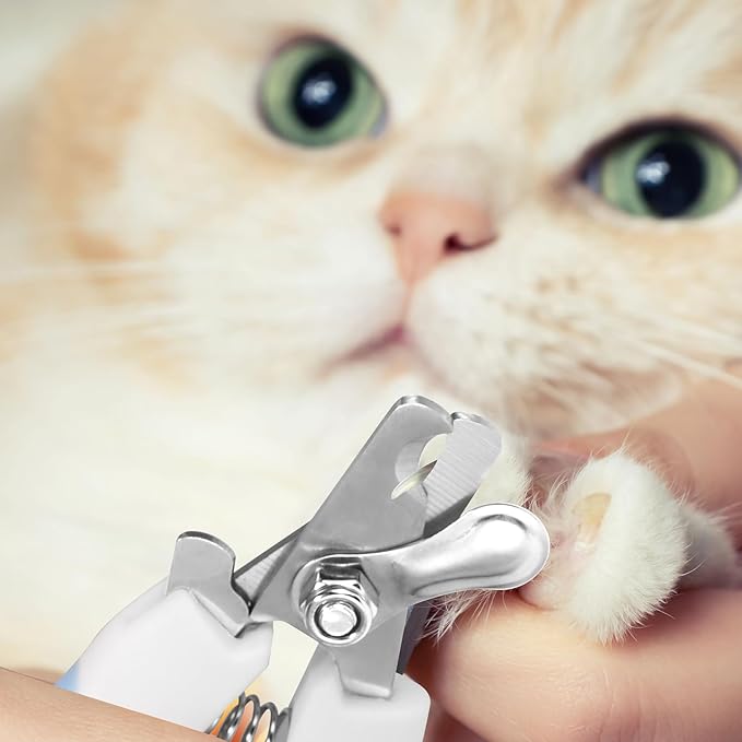 Pet Nail Clippers, Suitable for Both Cats and Dogs, A Half Moon Shaped Alloy Blade and A Rubber Material Handle with A File. Automatic Rebound Handle.Cat and Dog Universal（Blue）