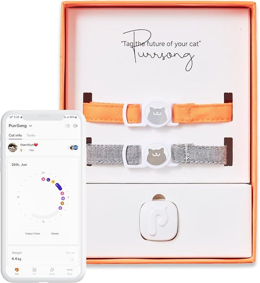 LavvieTAG with 2 Straps Charger Set | Smartwatch for Cat ID Tag Light (0.01lbs) Activity Analysis Heath Care App Integration Monitor Fitness Tracker(Charger Included)
