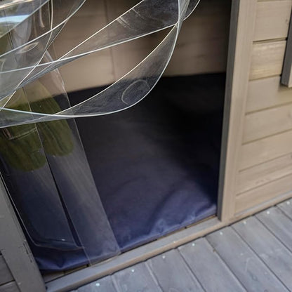 Outdoor Large Dogs House with Spacious Terrace,Open Waterproof Asphalt Roof Dog Kennel W/Breathable Window & 2 Feeding Stainless Bowls,Removable Floor Dog Cage for Large Dogs,Gray