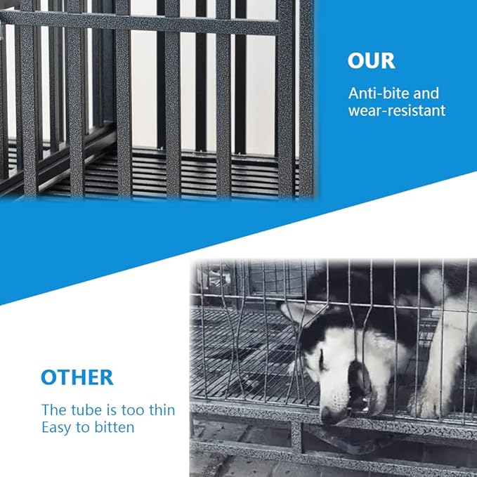 SMONTER Stackable Dog Crates with Divider-Heavy Duty Dog Kennels and Crates for Small Medium and Large Dogs