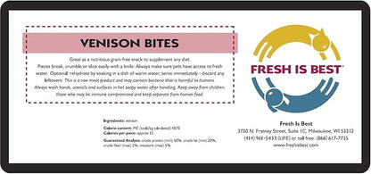 Fresh Is Best - Freeze Dried Healthy Raw Meat Treats for Dogs & Cats - Venison Bites