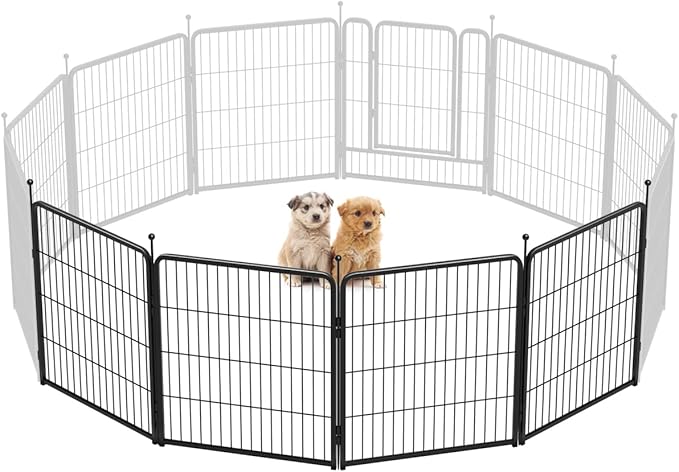 FXW Rollick Dog Playpen for Yard, RV Camping, 32 inch 4 Panels for Small and Medium Dogs│Patented