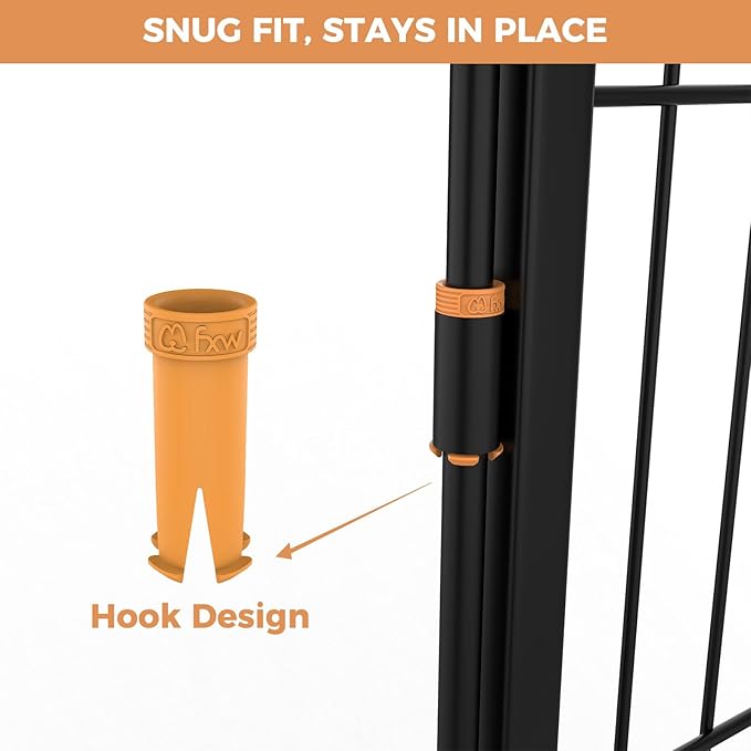 FXW 32 Pieces Muffler Tubes, Compatible with FXW Rollick/Instant Dog Playpen (Replacement for HomePlus/Dog Gate), Orange │ Patented
