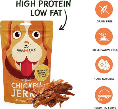 Original Chicken Jerky | High Protein Low Fat | Natural Treat for Dogs & Cats | Zero Preservative Human Grade Dog Treat | Pack of 1 x 70gm