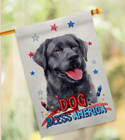 Breeze Decor Patriotic Labrador Garden House Flag Kit Dog Puppy Spoiled Paw Canine Fur Pet Nature Farm Animal Creature Decoration Banner Small Yard Gift Double-Sided, Made in USA