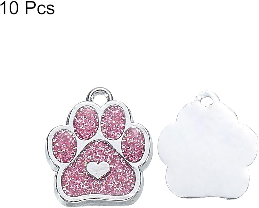 MECCANIXITY Cat Dog Paw Charm Footprint Paw Print Charm Alloy Enamel Pendants for DIY Jewelry Making, Earrings Necklaces Bracelets, Crafts