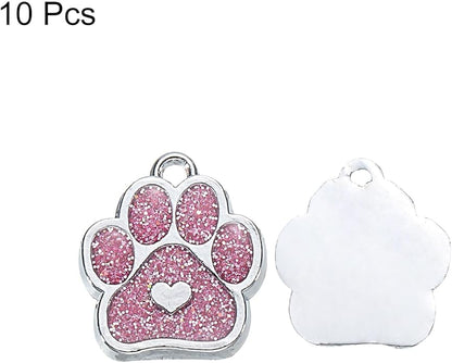 MECCANIXITY Cat Dog Paw Charm Footprint Paw Print Charm Alloy Enamel Pendants for DIY Jewelry Making, Earrings Necklaces Bracelets, Crafts