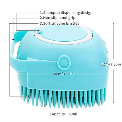 Pet Bath Massage Brush for Dogs and Cats (Pink)
