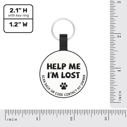 MYLUCKYTAG Silent Silicone QR Code Pet ID Tags Dog Tags - Pet Online Profile - Scan QR Receive Instant Pet Location Alert Email