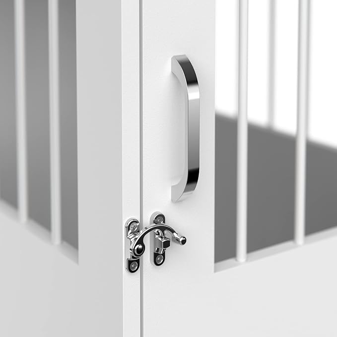 ClosetMaid Pet Crate End Table Furniture for Medium Dogs or Cats Under 25 lbs, White Wood Finish