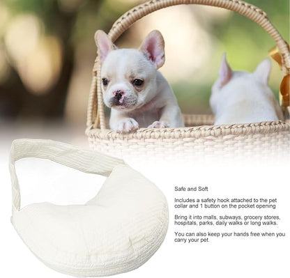 Asixxsix Dog Sling Carrier, Breathable Hand Safe Pet Sling Carrier Soft Comfortable Cat Sling Carrier with Widen Shoulder Strap for Outdoor, Traveling, Subway, Small Dogs,