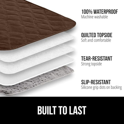 Gorilla Grip 100% Waterproof Dog Blanket, Pet Friendly Sofa Throw Essential for Small Pets, Dogs, Cats, Tear and Slip Resistant Leakproof Couch Cushion Cover for Indoor Furniture, 30x70 Chocolate