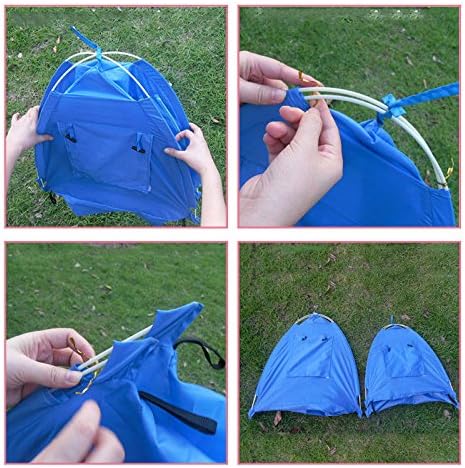 Breathable Washable Pet Puppy Kennel Dog Cat Folding Indoor Outdoor House Bed Tent (Brown,M)