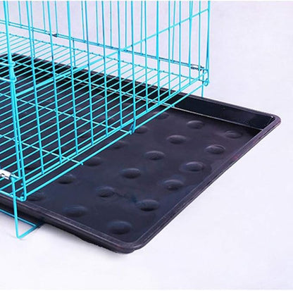 Folding Metal Dog Crate, Blue, Portable, Easy to Install, Durable, Secure, Comfortable, Warm, Airy