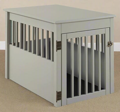 BarkWood Large Pet Crate End Table - Grey Finish