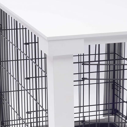 zoovilla White Dog Cage with Crate Cover, Dog Kennel White Large