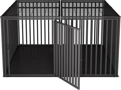 Extra Large Steel Tube Dog Crate with Mat Base, 48"x48"x28" Heavy Dog Crates for Large Dogs, Big Dog Cage, Dog Kennel, Puppy Dog Playpen with Top, Pet Cage, Indoor Outdoor, XXL2