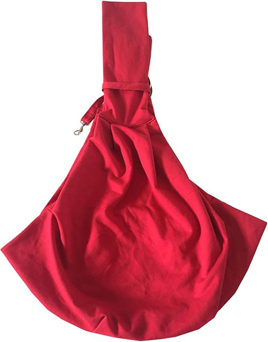 Surblue Pet Sling Carrier Bag with Hands-Free Reversible Belts, Safe Comfortable Adjustable Crossbody Shoulder Outdoor Travel Pet Tote Suitable for Small Dog Cat Puppy up to 12 lb (New Red)
