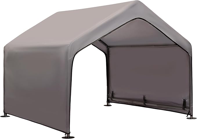 Dog Tent Outdoor, Extra Large Dog House Outside, Big Dog Shade Shelter Waterproof Weatherproof Doghouse Canopy with Ground Nails, Sun Rain Cover for Pet Cat Goat Livestock, 4'x 4'x 3.3', Gray