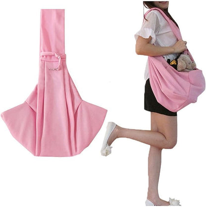 Pet Sling Carrier Bag Travel Tote for Cats Dogs, Up to 16 lbs (Pink)