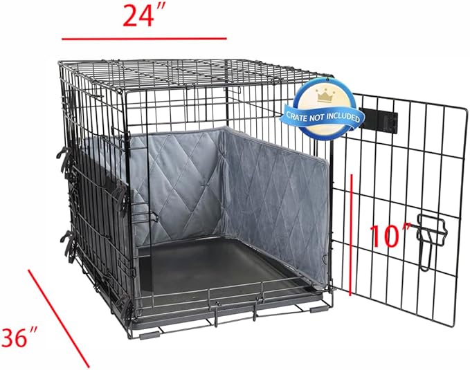 Gray Dog Crate Bumpers with Ties - Tail Protector, 30"X18"X10"