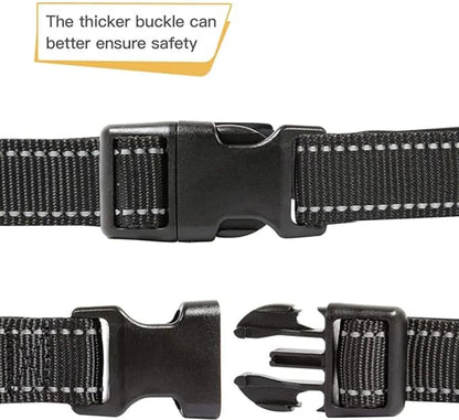 Reflective Dog Collar,Soft Neoprene Padded Breathable Nylon Pet Collar Adjustable