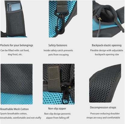 Pet Dog Sling Carrier, Breathable Mesh Bag for Puppy Cat, Crossbody Satchel Dog Purse with Pocket for Outdoor Travel (Violet, Small)